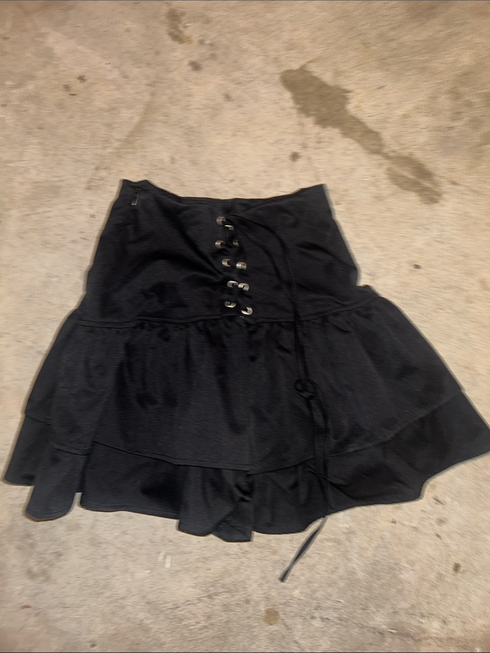 Black tie up skirt